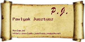Pavlyak Jusztusz névjegykártya
